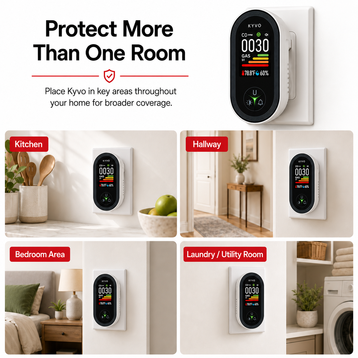 Kyvo HomeSafe Plug-In Gas & Carbon Monoxide Monitor