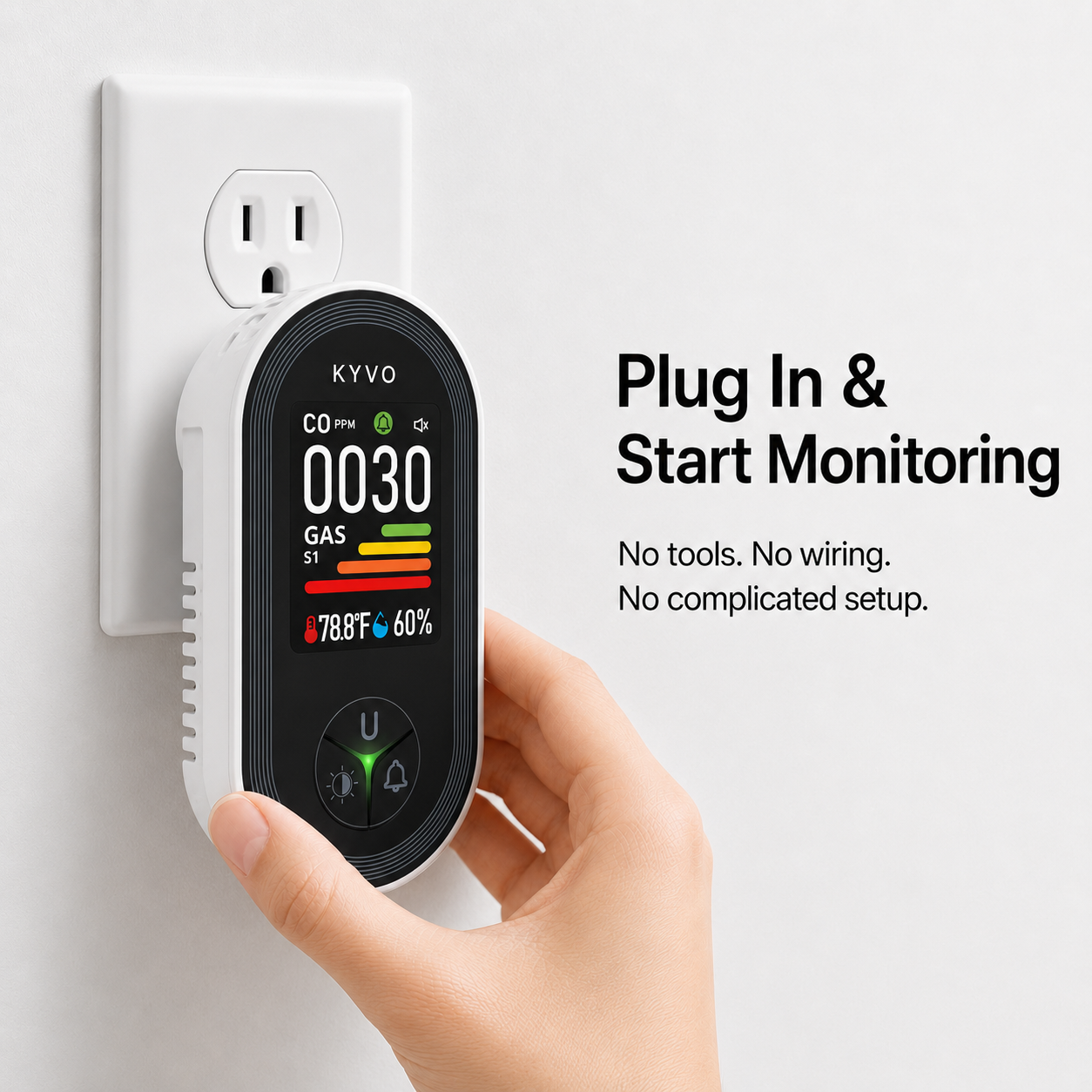 Kyvo HomeSafe Plug-In Gas & Carbon Monoxide Monitor